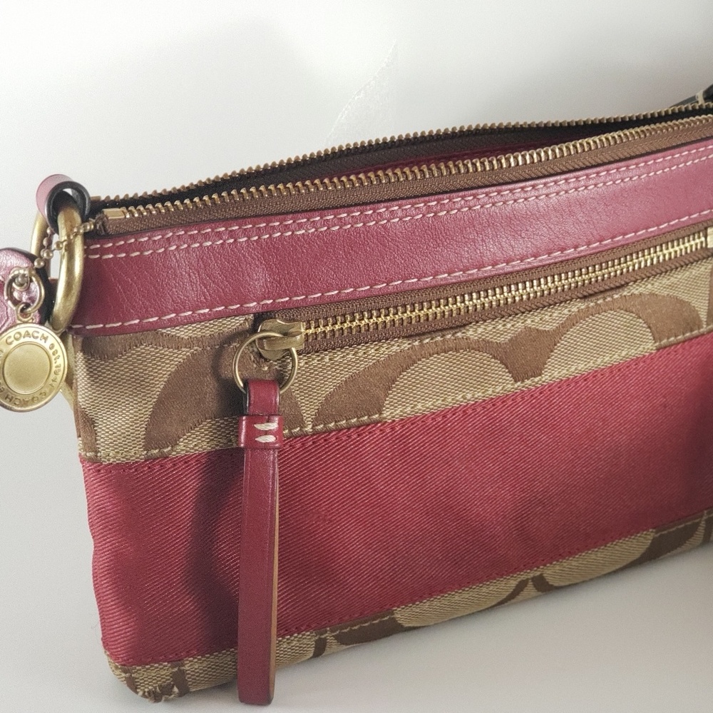 Coach Signature Stripe Demi Shoulder Bag - Picture 2 of 5
